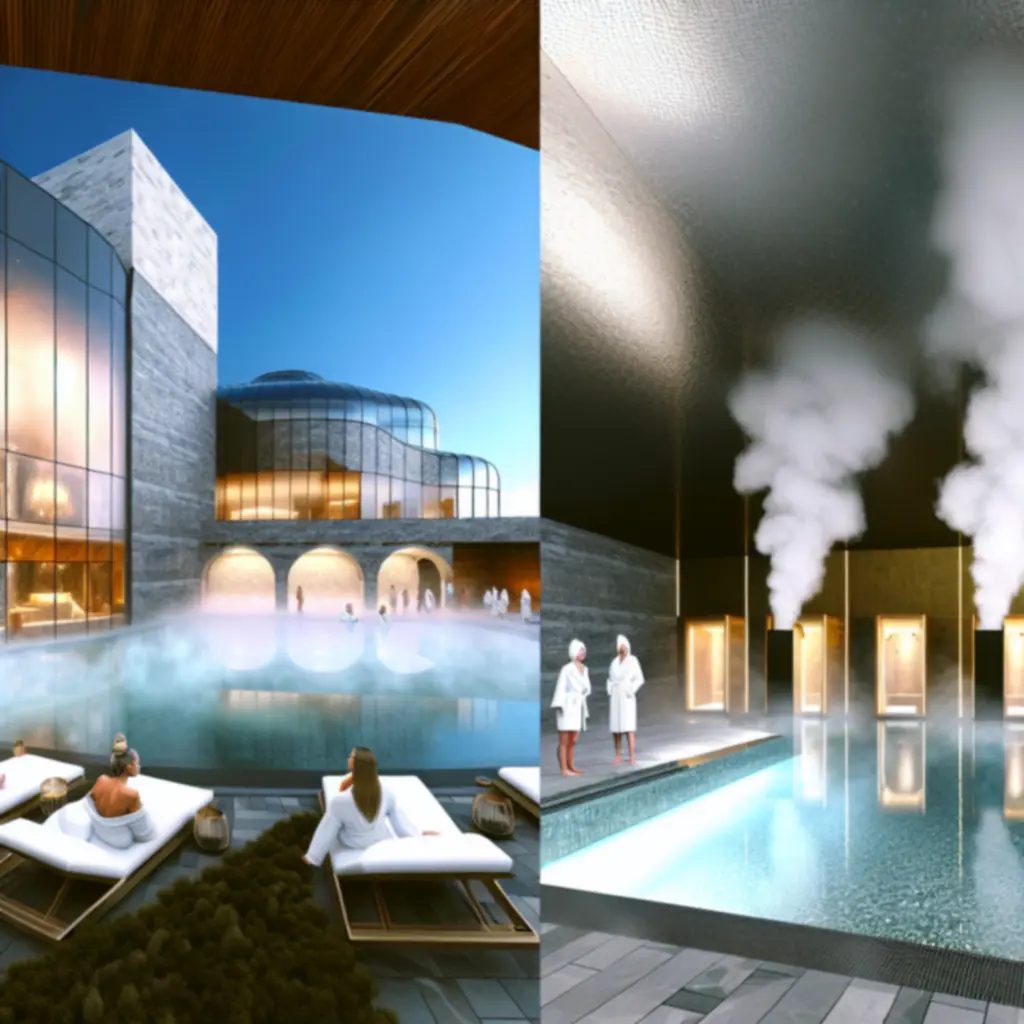 Luxurious thermal suite with hydrotherapy pools at GraytonLux